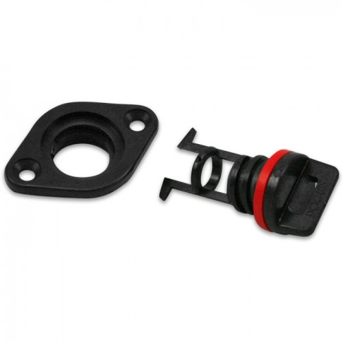 Kayak drain plug with frame