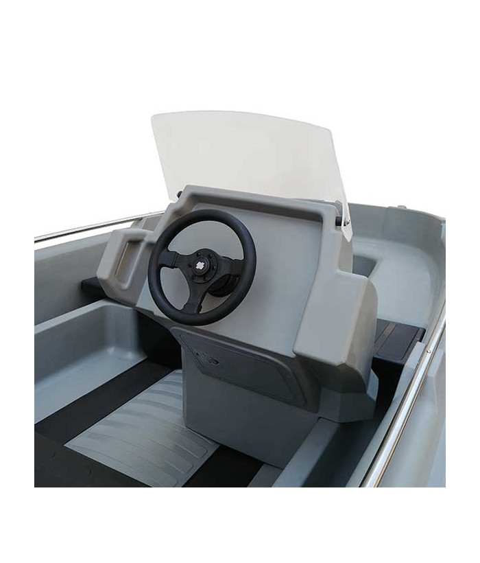 Konsolė su apsauginiu stiklu ir vairu