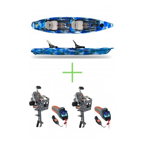 Divvietīgs makšķerēšanas kajaks FEELFREE LURE TANDEM - MOTORDRIVE 48V PEDAL