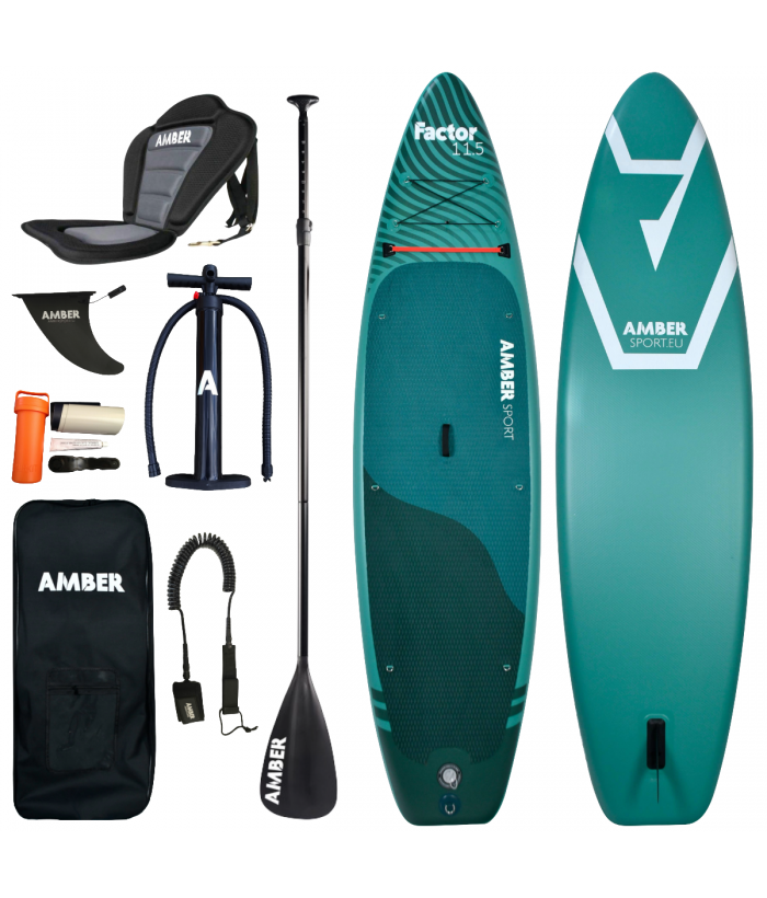 Piepūšams SUP dēļa komplekts ar sēdekli AMBER FACTOR 11.5 V2 WS